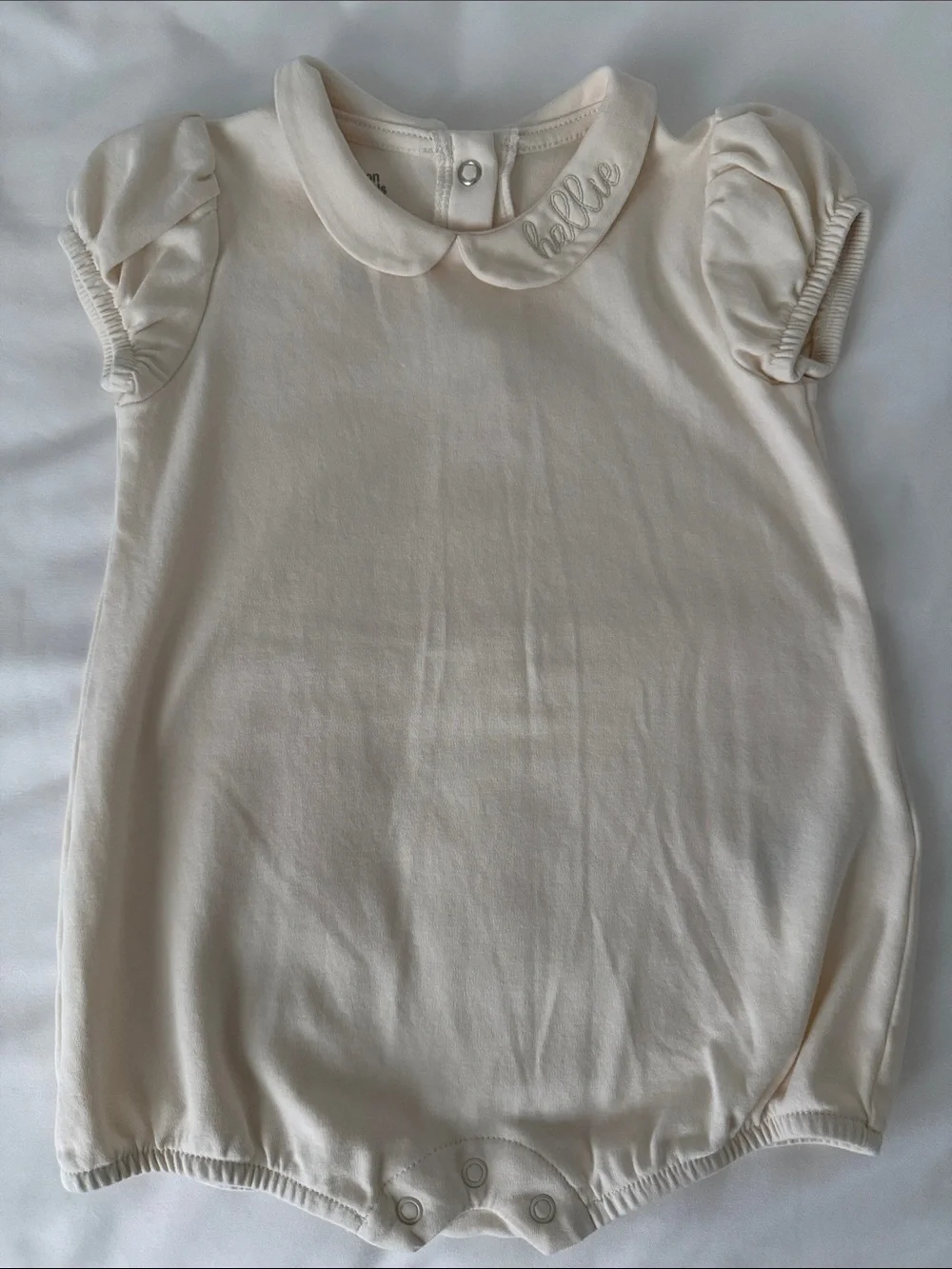 Toddler Cream Peter Pan Collar Bodysuit Romper
